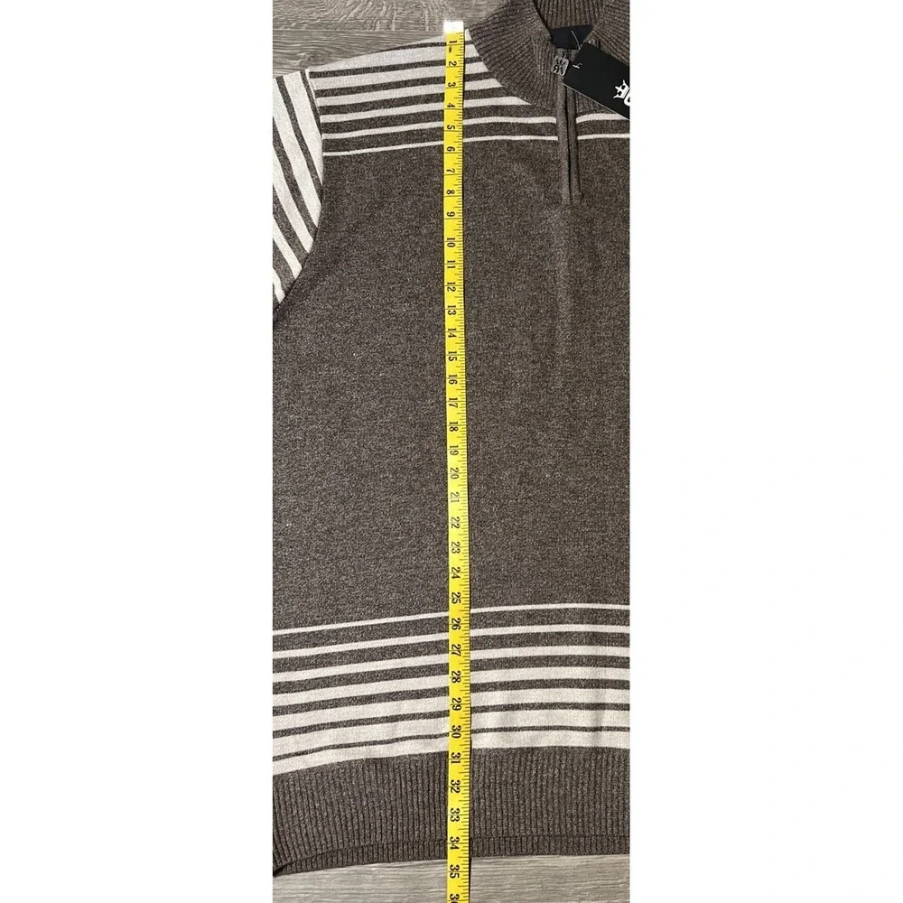 Red Ape 1/4 Zip Pullover Brown/Beige Striped‎ Sweater Size 4X, NWT - Picture 6 of 8